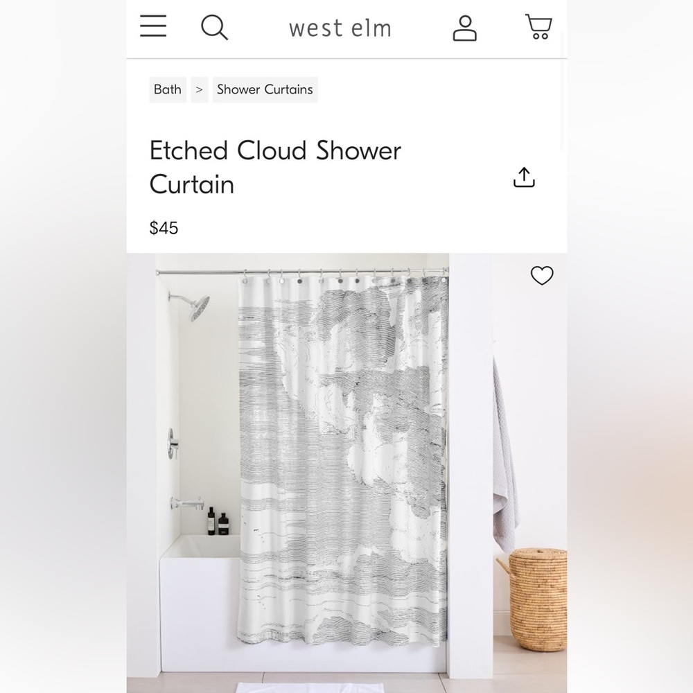 West Elm Cloud Shower Curtain
